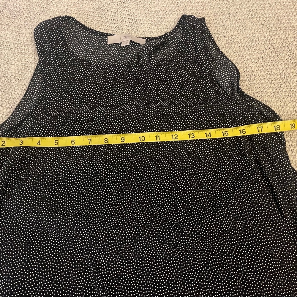 Loft Black White Polka Dot Open Back Romper Sz M Sleeveless Scoop Neck Pockets - Picture 16 of 16